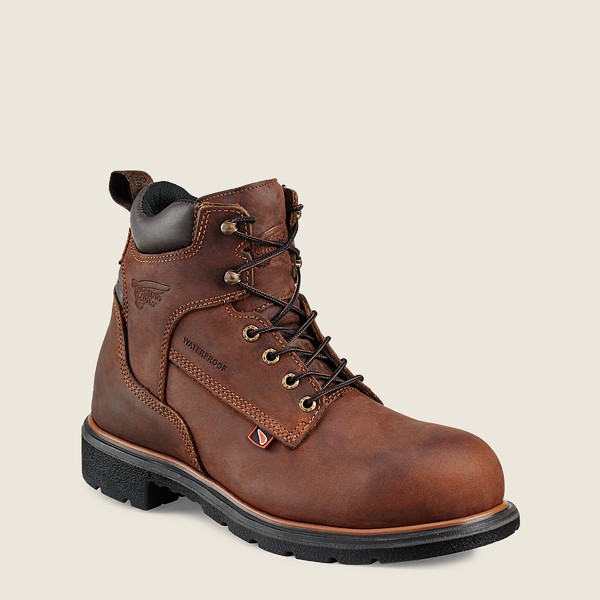 Red Wing Safety Boots Mens Brown - Dynaforce® - 6-inch Waterproof Toe - 5937086-PM